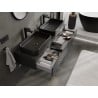 Mexen Orio Badezimmerschrank 140 cm mit Arbeitsplatte, 1 Schublade, Schwarz Matt - 91A10-14023-1-BFC71