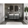 Mexen Orio Badezimmerschrank 140 cm mit Arbeitsplatte, 2 Schubladen, matt Graphit - 91A10-14047-2-BFFC66