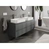 Mexen Orio Badezimmerschrank 140 cm mit Arbeitsplatte, 2 Schubladen, matt Graphit - 91A10-14047-2-BFFC66