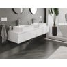 Mexen Orio Badezimmerschrank unter Waschbecken 160 cm mit Platte, 1 Schublade, weiß hochglanz - 91A10-16023-1-BFC00