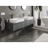 Mexen Orio Badezimmerschrank 160 cm mit Arbeitsplatte, 1 Schublade, mattschwarz - 91A10-16023-1-BFC66
