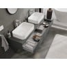 Mexen Orio Badezimmerschrank 160 cm mit Arbeitsplatte, 1 Schublade, mattschwarz - 91A10-16023-1-BFC66