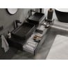 Mexen Orio Badezimmerschrank 160 cm mit Arbeitsplatte, 1 Schublade, schwarz glänzend - 91A10-16023-1-BFC70