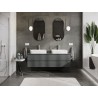 Mexen Orio Badezimmerschrank 160 cm mit Waschtischplatte, 2 Schubladen, Graphit Matt - 91A10-16047-2-BFFC66
