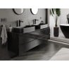 Mexen Orio Badezimmerschrank 160 cm mit Waschtischplatte, 2 Schubladen, schwarz glänzend - 91A10-16047-2-BFFC70
