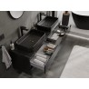Mexen Orio Badezimmerschrank 160 cm mit Waschtischplatte, 2 Schubladen, schwarz glänzend - 91A10-16047-2-BFFC70