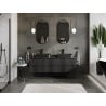 Mexen Orio Badezimmerschrank 160 cm mit Arbeitsplatte, 2 Schubladen, schwarz matt - 91A10-16047-2-BFFC71