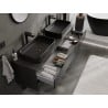 Mexen Orio Badezimmerschrank 160 cm mit Arbeitsplatte, 2 Schubladen, schwarz matt - 91A10-16047-2-BFFC71