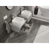 Mexen Rivel Badezimmerschrank unter Waschbecken 50 cm mit Platte, 1 Schublade, geriffelt, grau matt - 91A20-05023-1-BFC62