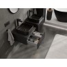 Mexen Rivel Badezimmerunterschrank 50 cm mit Platte, 1 Schublade, gerippt, schwarz matt - 91A20-05023-1-BFC71