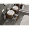 Mexen Rivel 50 cm Badezimmerunterschrank mit Arbeitsplatte, 1 Schublade, geriffelt, Nussbaum - 91A20-05023-1-BFC86