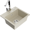 Mexen Milo Granitspüle einbecken mit Küchenarmatur Rita, beige - 6505-69-670300-00