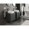 Mexen Rivel Badezimmerschrank unter dem Waschbecken 50 cm mit Arbeitsplatte, 1 Schublade, geriffelt, Graphit matt