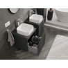 Mexen Rivel Badezimmerschrank unter dem Waschbecken 50 cm mit Arbeitsplatte, 1 Schublade, geriffelt, Graphit matt