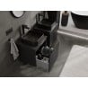 Mexen Rivel Badezimmer-Unterschrank 50 cm mit Arbeitsplatte, 1 Schublade, gerillt, schwarz matt - 91A20-05047-1-BFC71