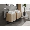 Mexen Rivel Badezimmer-Unterschrank 50 cm mit Arbeitsplatte, 1 Schublade, geriffelt, Eiche - 91A20-05047-1-BFC81