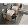 Mexen Rivel Badezimmer-Unterschrank 50 cm mit Arbeitsplatte, 1 Schublade, geriffelt, Eiche - 91A20-05047-1-BFC81