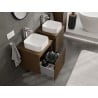 Mexen Rivel Badezimmerunterschrank 50 cm mit Oberfläche, 1 Schublade, geriffelt, Nussbaum - 91A20-05047-1-BFC86