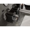Mexen Rivel Badezimmer-Unterschrank 50 cm mit Platte, 2 Schubladen, geriffelt, schwarz matt - 91A20-05047-2-BFFC71