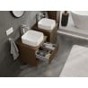 Mexen Rivel Badezimmerschrank 50 cm mit Arbeitsplatte, 2 Schubladen, geriffelt, Nussbaum - 91A20-05047-2-BFFC86