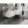 Mexen Rivel Badezimmerschrank 60 cm mit Arbeitsplatte, 1 Schublade, geriffelt, weiß matt - 91A20-06023-1-BFC01