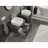 Mexen Rivel Badezimmerschrank 60 cm unter Waschbecken mit Arbeitsplatte, 1 Schublade, geriffelt, Graphit matt