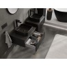 Mexen Rivel Badezimmerschrank 60 cm mit Arbeitsplatte, 1 Schublade, geriffelt, schwarz matt - 91A20-06023-1-BFC71