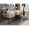 Mexen Rivel Badezimmerschrank 60 cm mit Waschbeckenplatte, 1 Schublade, profiliert, Eiche - 91A20-06023-1-BFC81