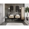 Mexen Rivel Badezimmerschrank 60 cm mit Waschbeckenplatte, 1 Schublade, profiliert, Eiche - 91A20-06023-1-BFC81