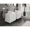 Mexen Rivel Badezimmerschrank für Waschbecken 60 cm mit Arbeitsplatte, 1 Schublade, geriffelt, weiß matt - 91A20-06047-1-BFC01