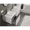 Mexen Rivel Badezimmerschrank für Waschbecken 60 cm mit Platte, 1 Schublade, geriffelt, weiß matt - 91A20-06047-1-BFC01