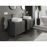 Mexen Rivel Badezimmer-Unterschrank 60 cm mit Arbeitsplatte, 1 Schublade, geriffelt, Grafit matt - 91A20-06047-1-BFC66