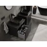 Mexen Rivel Waschtischunterschrank 60 cm mit Arbeitsplatte, 1 Schublade, geriffelt, mattschwarz - 91A20-06047-1-BFC71