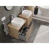 Mexen Rivel Badezimmerunterschrank 60 cm mit Arbeitsplatte, 1 Schublade, geriffelt, Eiche - 91A20-06047-1-BFC81