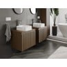 Mexen Rivel Badezimmer-Unterschrank 60 cm mit Arbeitsplatte, 1 Schublade, geriffelt, Nussbaum - 91A20-06047-1-BFC86