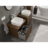 Mexen Rivel Badezimmer-Unterschrank 60 cm mit Arbeitsplatte, 1 Schublade, geriffelt, Nussbaum - 91A20-06047-1-BFC86
