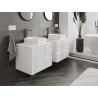 Mexen Rivel Badezimmerunterschrank 60 cm mit Platte, 2 Schubladen, geriffelt, weiß matt - 91A20-06047-2-BFFC01