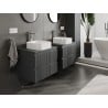 Mexen Rivel Badezimmerunterschrank 60 cm mit Arbeitsplatte, 2 Schubladen, geriffelt, matt Graphit - 91A20-06047-2-BFFC66