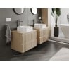 Mexen Rivel Badezimmer-Unterschrank 60 cm mit Arbeitsplatte, 2 Schubladen, geriffelt, Eiche - 91A20-06047-2-BFFC81