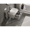 Mexen Rivel Badezimmerunterschrank 70 cm mit Arbeitsplatte, 1 Schublade, gerillt, grau matt - 91A20-07023-1-BFC62