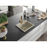 Mexen Milo Granitspüle 1-beckig mit Küchenarmatur Rita, beige - 6505-69-670300-50