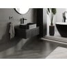 Mexen Rivel Badezimmer-Unterschrank 70 cm mit Arbeitsplatte, 1 Schublade, gerillt, schwarz matt - 91A20-07023-1-BFC71