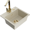 Mexen Milo Granitspüle 1-Becken mit Küchenarmatur Rita, beige - 6505-69-670300-50