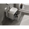 Mexen Rivel Badezimmerschrank unterschrank 70 cm mit Arbeitsplatte, 1 Schublade, geriffelt, grauer Matt - 91A20-07047-1-BFC62