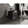 Mexen Rivel Badezimmerschrank 70 cm mit Platte, 1 Schublade, gerillt, schwarz matt - 91A20-07047-1-BFC71