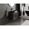 Mexen Rivel Badezimmerschrank 70 cm unter Waschbecken mit Arbeitsplatte, 1 Schublade, geriffelt, schwarz matt