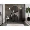 Mexen Rivel Badezimmerschrank 70 cm unter Waschbecken mit Arbeitsplatte, 1 Schublade, geriffelt, schwarz matt