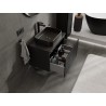 Mexen Rivel Badezimmerschrank 70 cm unter Waschbecken mit Arbeitsplatte, 1 Schublade, geriffelt, schwarz matt