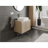 Mexen Rivel Badezimmerschrank unter Waschbecken 70 cm mit Arbeitsplatte, 1 Schublade, geriffelt, Eiche - 91A20-07047-1-BFC81