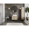 Mexen Rivel Badezimmerschrank unter Waschbecken 70 cm mit Arbeitsplatte, 1 Schublade, geriffelt, Eiche - 91A20-07047-1-BFC81